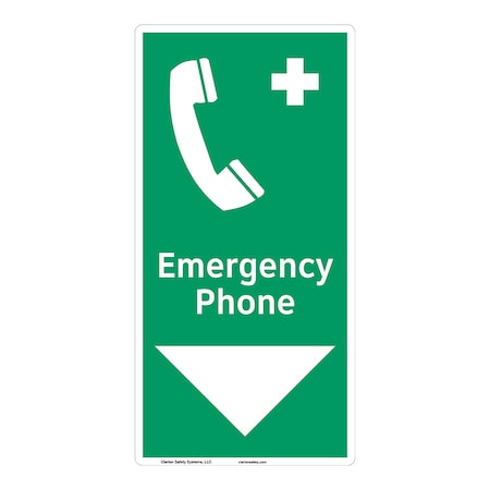 ANSI/ISO Compliant Emergency Phone Safety Signs Indoor/Outdoor Flexible Polyester (ZA) 20 X 10